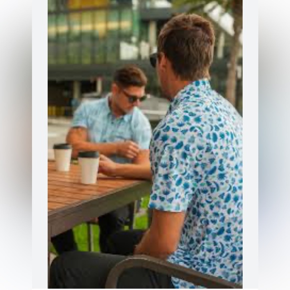 Sunday Crew Other - Sunday Crew Blue/Teal Polo Golf Shirt. Men’s Large. Blue‎ white pattern.
